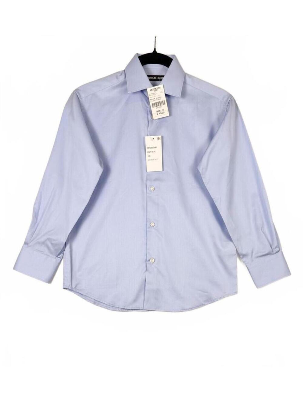 Michael Kors Boys Dress Shirt Size 10 Light Blue Long Sleeve Button Down NWT